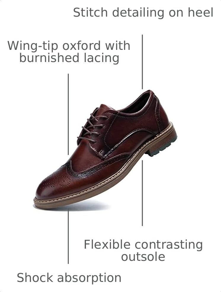 Image of Arkbird Mens Dress Shoes, Lace Up Leather Oxford