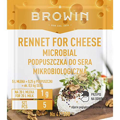 Browin 411200 podpuszczka w proszku, mikrobiologiczna, do sera 5 ...