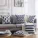 Top Finel Square Decorative Throw Pillow Cases Soft Microfiber Outdoor Cushion Covers 18 X 18 for Sofa Bedroom, Set of 6, Navy