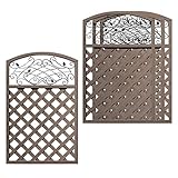アイガーデン (igarden) デザインラティス Ｈ130×Ｗ80cm アイアン風格子タイプ 腐らないアイウッド人工木製 ディスプレー おしゃれ 目隠し 境界 仕切り 4枚(ダークブラウン)