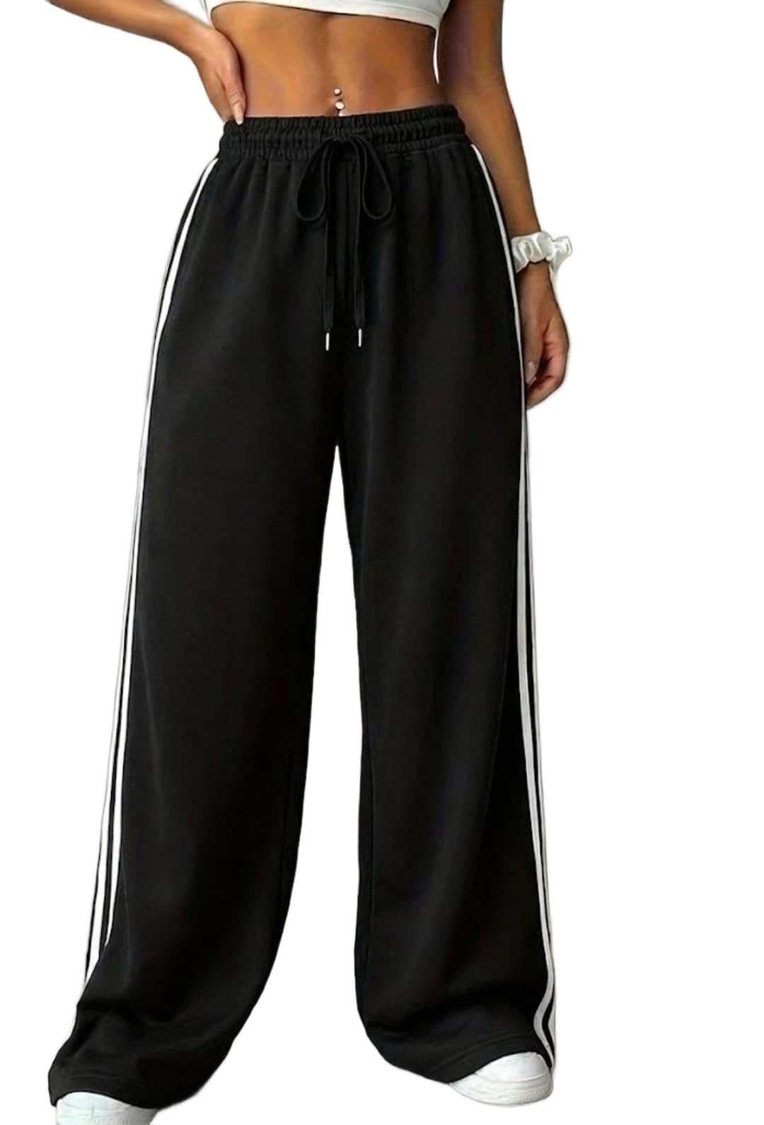 dockstreet Track Pant for Women || Baggy Fit || Track Pants || Full Elastic Jogger Track Pant ||-picture-52