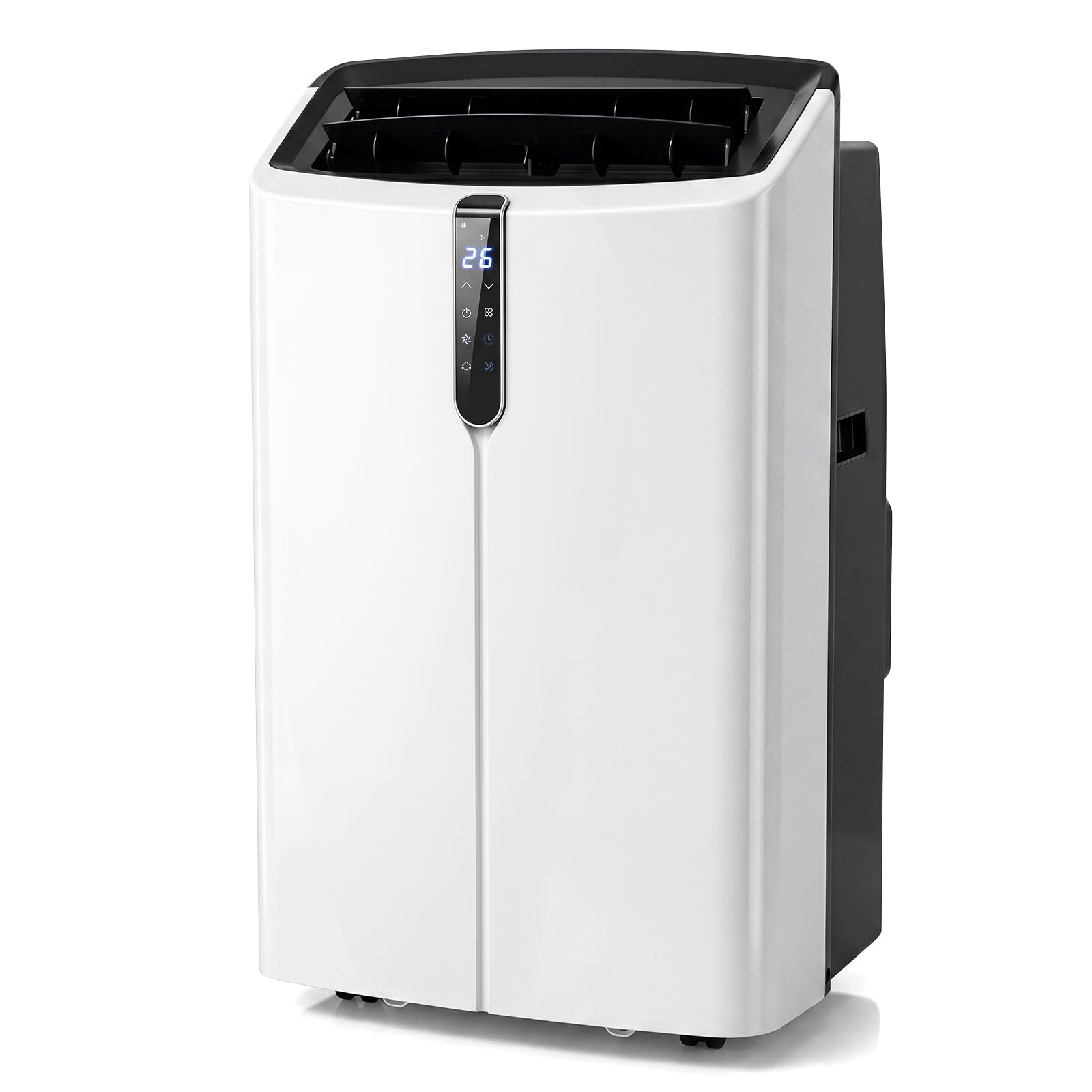 GYMAX Klimaanlage Mobil, Klimagerät mit Abluftschlauch (12000 BTU) | 5 in 1 Air Conditioner mit Heizfunktion, WiFi & App, 24h-Timer, Fensterabdichtung & Fernbedienung
