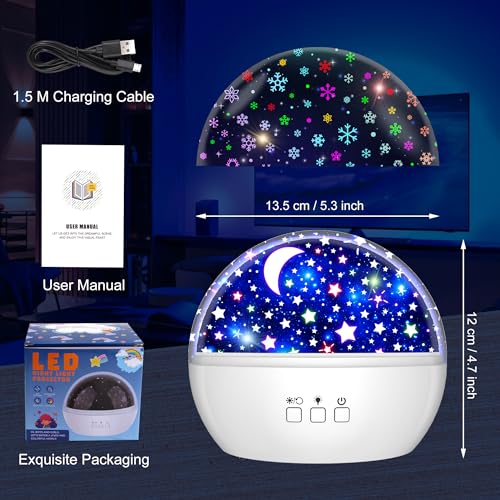 Vanshinieer 012-2352 Snowflake Projector Indoor For Kids Room Decor, Star Projector Night Light thumb #6