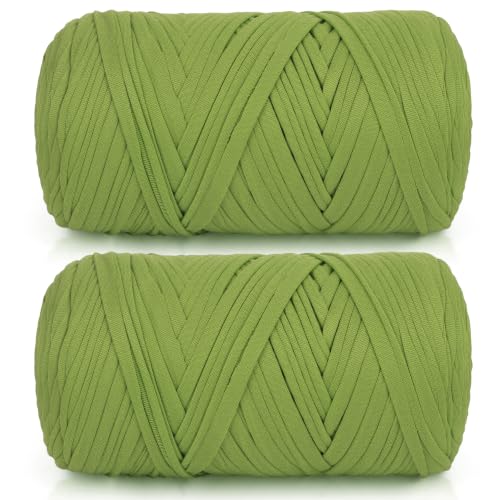 Image of Katech 800g T Shirt Yarn for Crocheting, Crochet Yarn for Knitting-Green