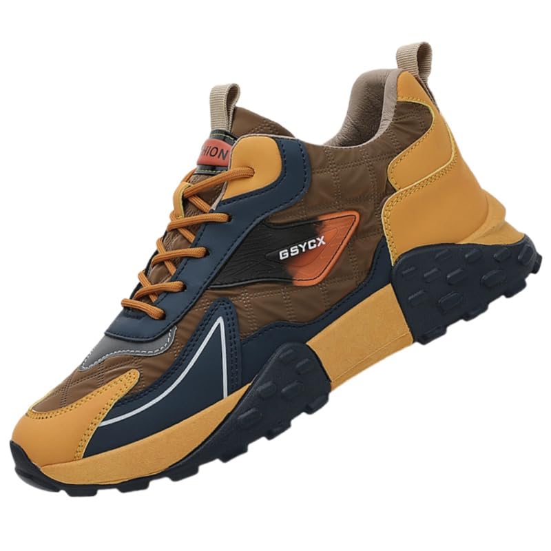 2025 Big Size Color Block Retro Trendy Casual Sneakers - Durable, Comfy, and Versatile Platform Shoes for Men, Business Trips, and Everyday Wear