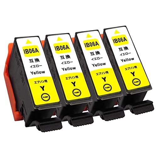 3年保証 エプソン 互換インク カートリッジ IB06YA PX-S5010 PX-S5010R1 純正と併用可 イエロー 4個セット めがね ベルカラーのサムネイル