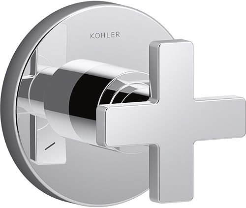 Miniatura 1 de KOHLER K-T73140-3-CP - Moldura de válvula de transferencia compuesta con mango cruzado, válvula no incluida, cromo pulido