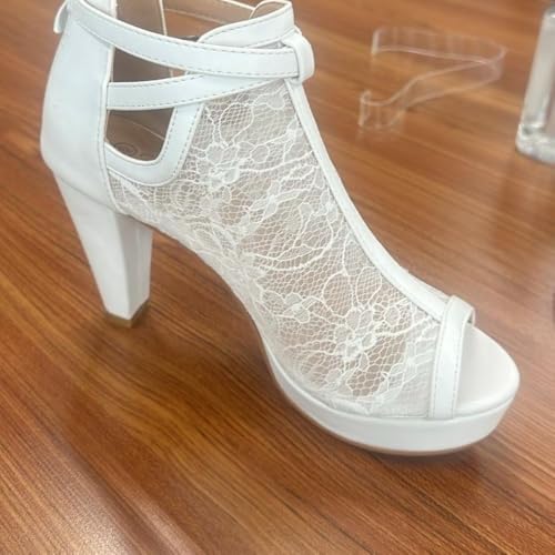 Forever Womens Peep Toe Mesh Sandals Buckle Strap Bootie Shoes2