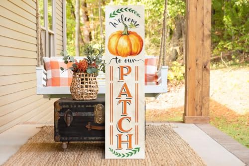 36in "Welcome to Our Patch" Fall Porch Sign - Rustic