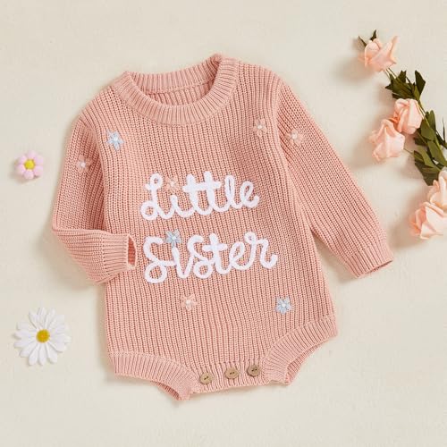 Cadeau de naissance : pull barboteuse petite sœur brodé pour bébé - 2
