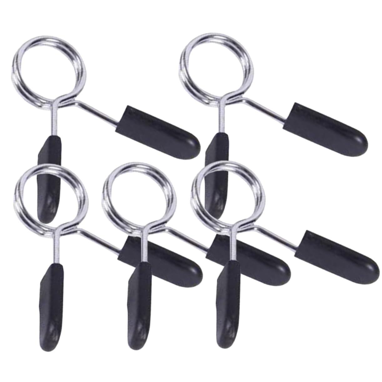 KICHOUSE 5Pcs Spring Collar Clips for Dumbbell Barbell Powerlifting Clamp Secure Weightlifting Spring Clips Durable for Gym and Training