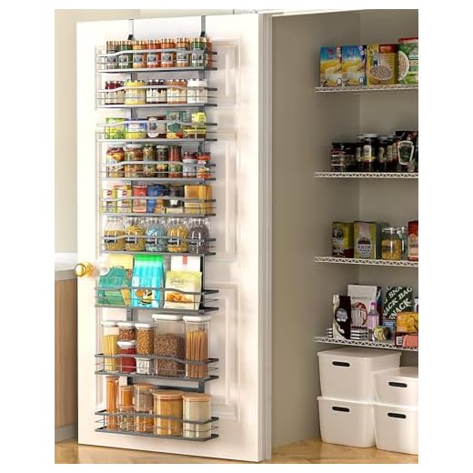 Moforoco 9-Tier Over The Door Pantry Organizer, Pantry Organization and Storage, Black Hanging Basket Wall Spice Rack Seasoning Shelves, Home & Kitchen Bedroom Bathroom House Essentials