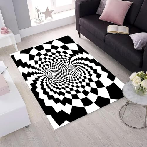 Tapis texture géométrique abstraite 3D facile à laver - 3