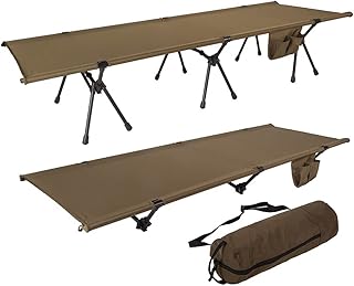 Cama de acampamento dobrável ultraleve de liga de alumínio para caminhadas Cama de dormir de alto e baixo uso Cama de acampamento Green