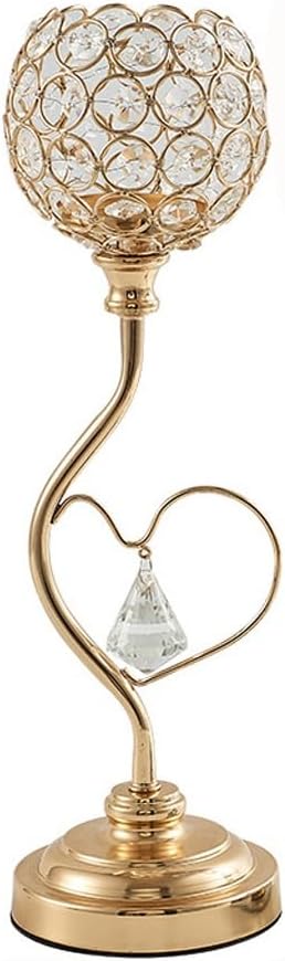 Heart-Shaped Candle Holder Crystal Candelabra Wedding Table Centerpieces Decoration Birthday Party Home