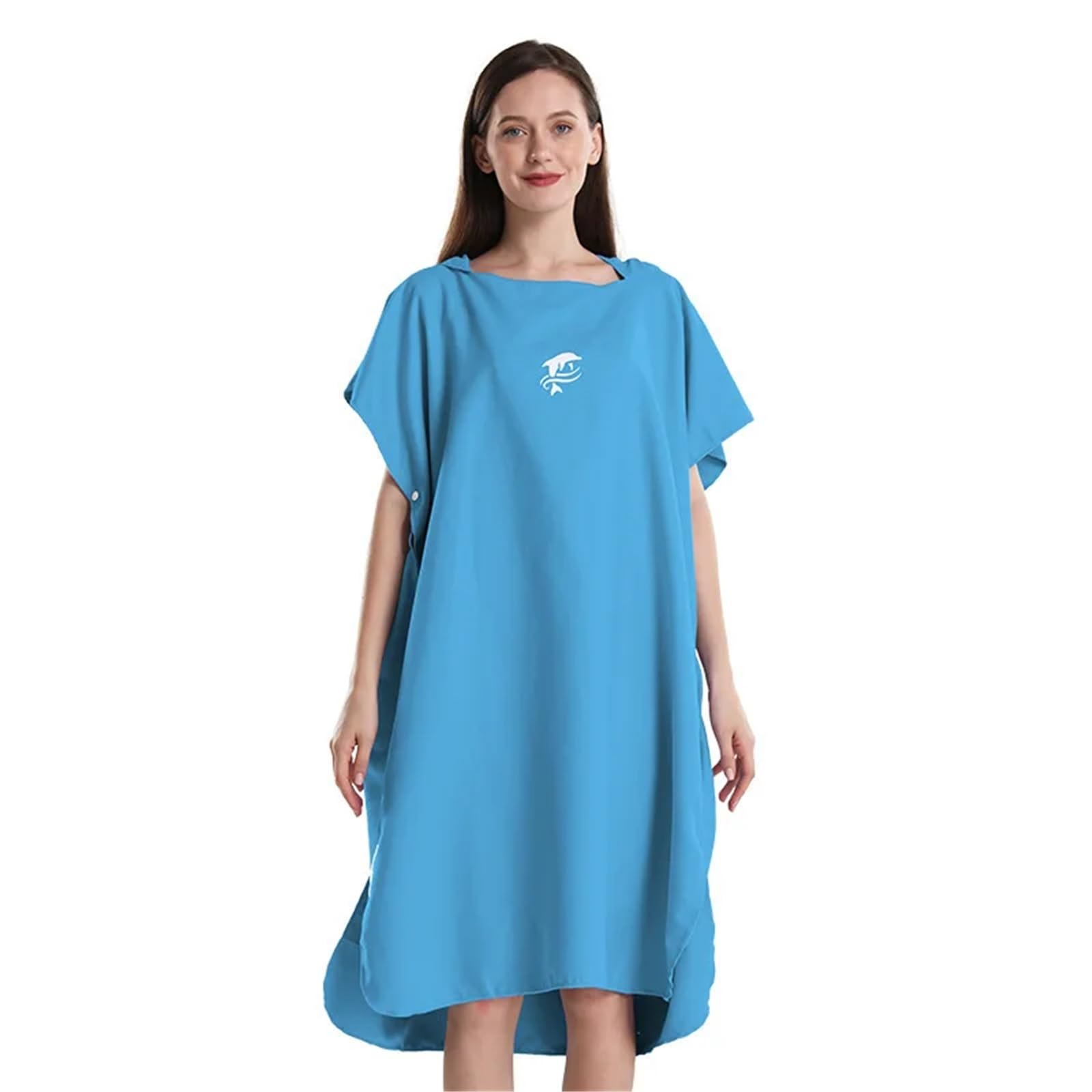 Poncho de Toalla de Surf de Secado rápido - Suave y Ligero, Ideal for Nadar y for Playa, Unisex(Medium Blue)