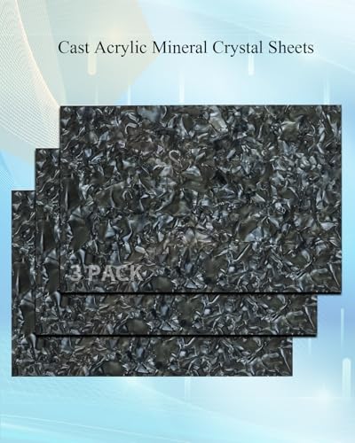 Image of TOEPODO Pearl Mineral Crystal Acrylic Sheets 1 /8 Thick Cast Acrylic Opaque Plastic Panels for Laser Cutting Crafting DIY Home /Festival Decore(3, Black, 8x12inch)