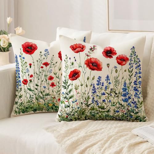 Housse coussin 80x80cm imperméable rouge avec fermeture éclair - 3
