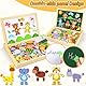 COOLJOY 120+ Stück Magnetspiel Spielzeug Ab 3 Jahre, Doppelseitige Magnettafel,Montessori Spielzeug Ab 2 3 Jahre,Holzpuzzle Doppelseitiger, Geschenk Ab 2 3 Jahre Mädchen Und Jungen