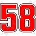 MARCO SIMONCELLI 58 Motorradrennen 50mm Motorrad Vinyl Fahrrad-Helm Aufkleber Abziehbild, Vinyl Sticker- WAHL VON 22 FARBEN