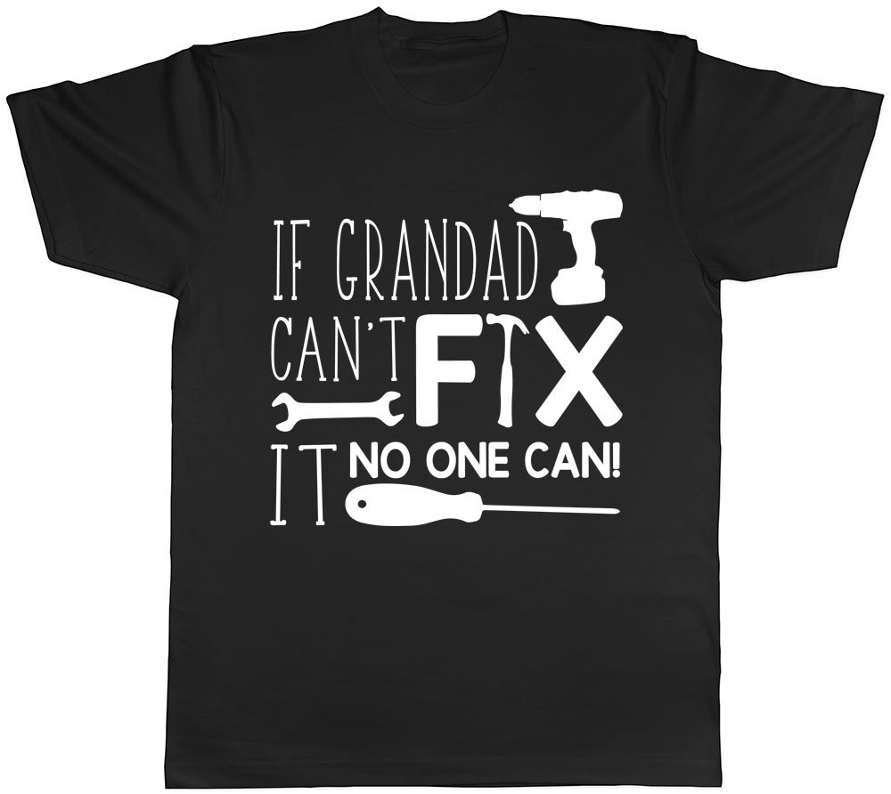 Shopagift If Dad Can't Fix It No One Can Funny Mens Short Sleeve T-Shirt Black