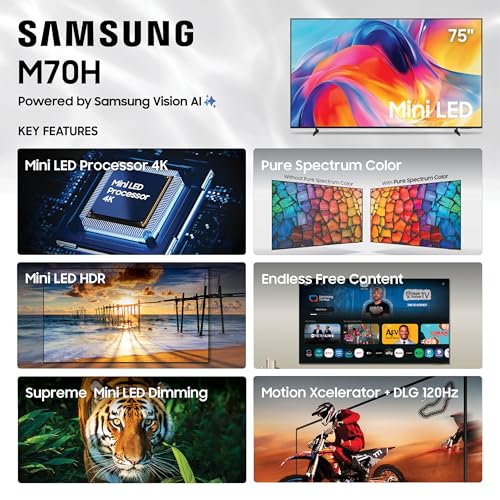 Samsung 75-Inch Class M70H Series, Mini LED, 4K, Smart, photo 3 of 4