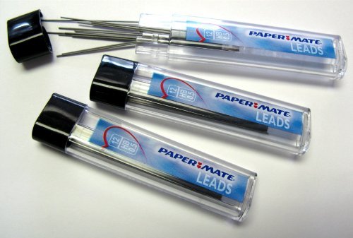 Paper Mate Leads 36 Refills for Clickstar - Digit - Dynagrip - Topnotch - Comfortmate - Aspire - Clear Point and Any 0.5 Pencel - 3 Tubes of 12 Each.