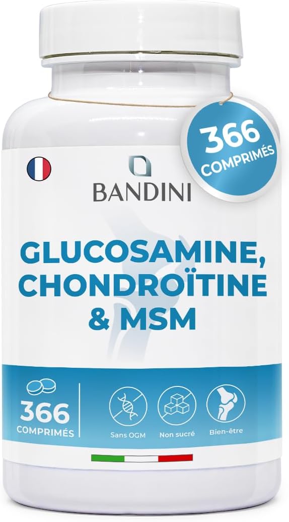Bandini® Glucosamine Chondroitin MSM + Vitamin C | 366 Tablets – 6 Months | Reduces Joint Inflammation, Strengthens Cartilage | 600mg Glucosamine, 100mg Chondroitin & MSM Per Dose
