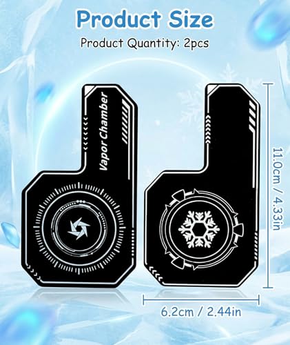 Image of 2 Pcs Phone Cooler for Gaming, Mobile Cooler with Advanced Heat Dissipation Technology, Vapor Chamber Cooling System, Efficient Thermal Management for Extended Gaming Sessions