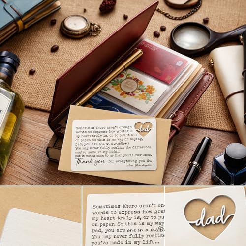 Image of YODOCAMP Dad Appreciation Wallet Card, Thank You Gift from Daughter, Encouraging Greeting Card for Father, One in a Million Message, Pocket Size Appreciation Card QBK19