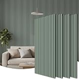 TONOR Panele Akustyczne do Dekoracji Wnętrz, 4-Pack 120 x 60cm - 2.88m² Drewniany Panel Akustyczny, Panele Ścienne do Wygłuszania, Salon, Sypialnia, Biuro, Zielony