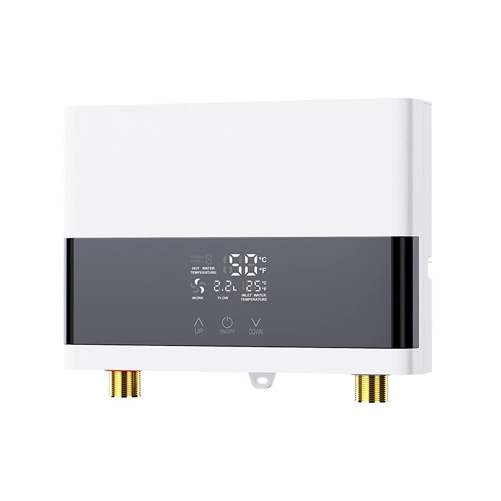Instant Water Heater Bathroom Kitchen Wall Mounted Electric Water Heater with Remote Control LCD Temperature Display Compact and Durable(110 4000W White)