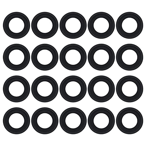 ECSiNG 20 Juntas de tapón de Drenaje de Aceite 1005593 compatibles con Focus C-MAX Cougar Explorer Arandelas de tapón de sumidero de Goma de Motor de Coche de 13 mm ID de 22 mm OD de 2,8 mm de Grosor
