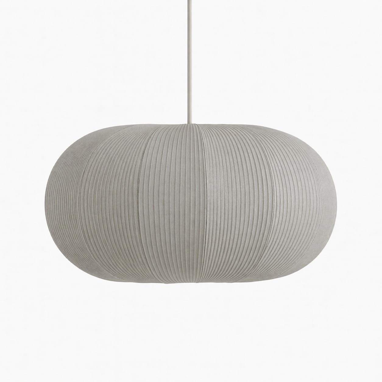 Cgc Lighting Grey Oval Indoor Lamp Shade Ribbed Stretch Cotton Fabric Hanging Ceiling Floor Table Lamp (Grey Oval)