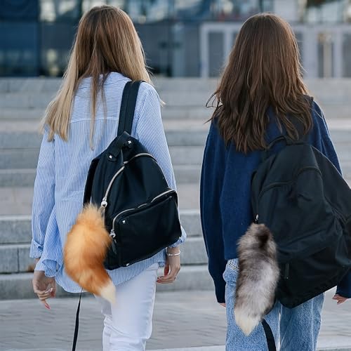 Queue de renard fausse fourrure réaliste avec fermoir métallique robuste