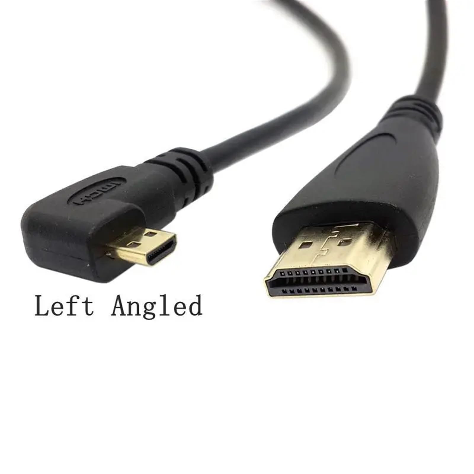 Kabel typu A A Micro HDMI typu D góra dół lewy i prawy kąt 3D kabel kolankowy 4K 1080p Audio kompatybilny z Micro HDMI do kamery tabletu (3m, Up)