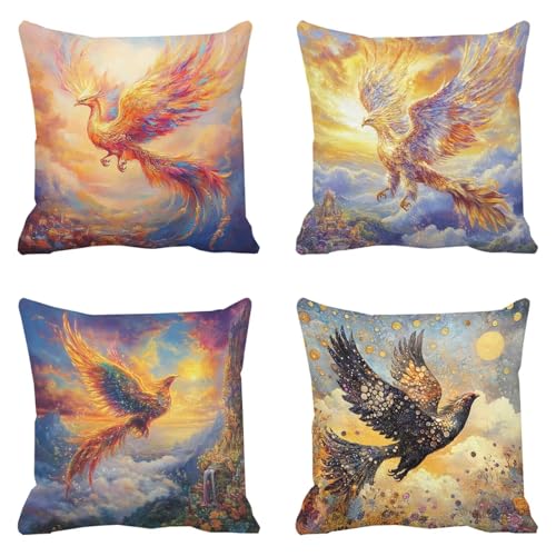 Housse coussin 65x65 orange brûlée imperméable pour canapé - 2