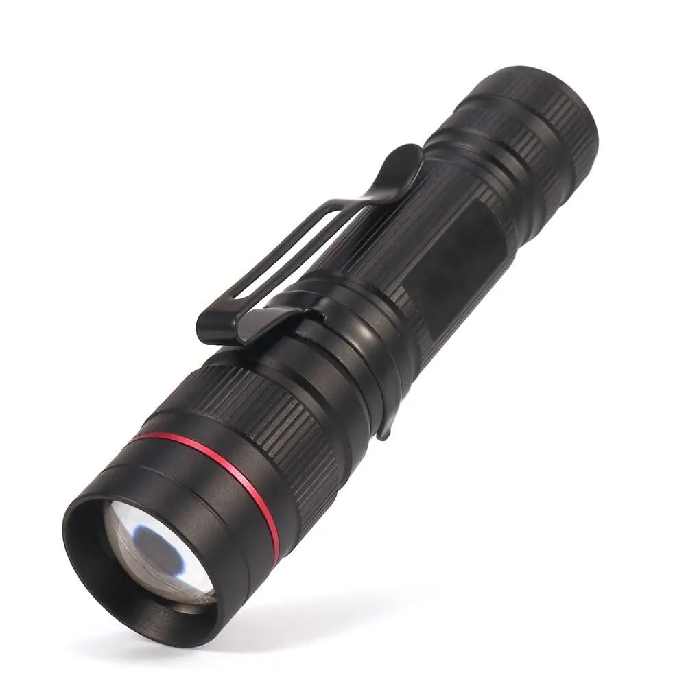 Efillooc Aluminium-Alloy LED Flashlight Pocket Torch with Clip for EDC Hiking Travel Trek Camping Works on AA Battery (not Included)(AF X170 Black) (B0DGCLJCVB) Amazon Price History, Amazon Price Tracker