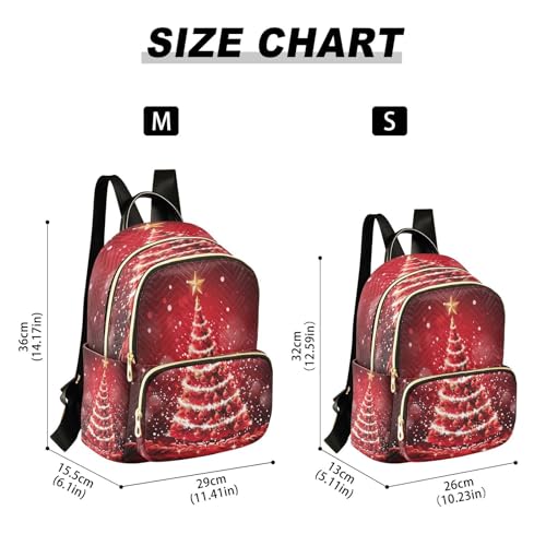 Image of ALAZA Beautiful Christmas Tree Red Women Backpack Purse Ladies Fashion Shoulder Bag Daypack Travel Bag 7.5L