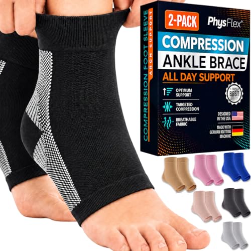 Ankle Brace Socks - Ankle Compression Sleeve - Foot Brace for Women & Men - Tendonitis & Arthritis Ankle Support Sports Running, Plantar Fasciitis Relief & Stabilizing Ankle Wrap