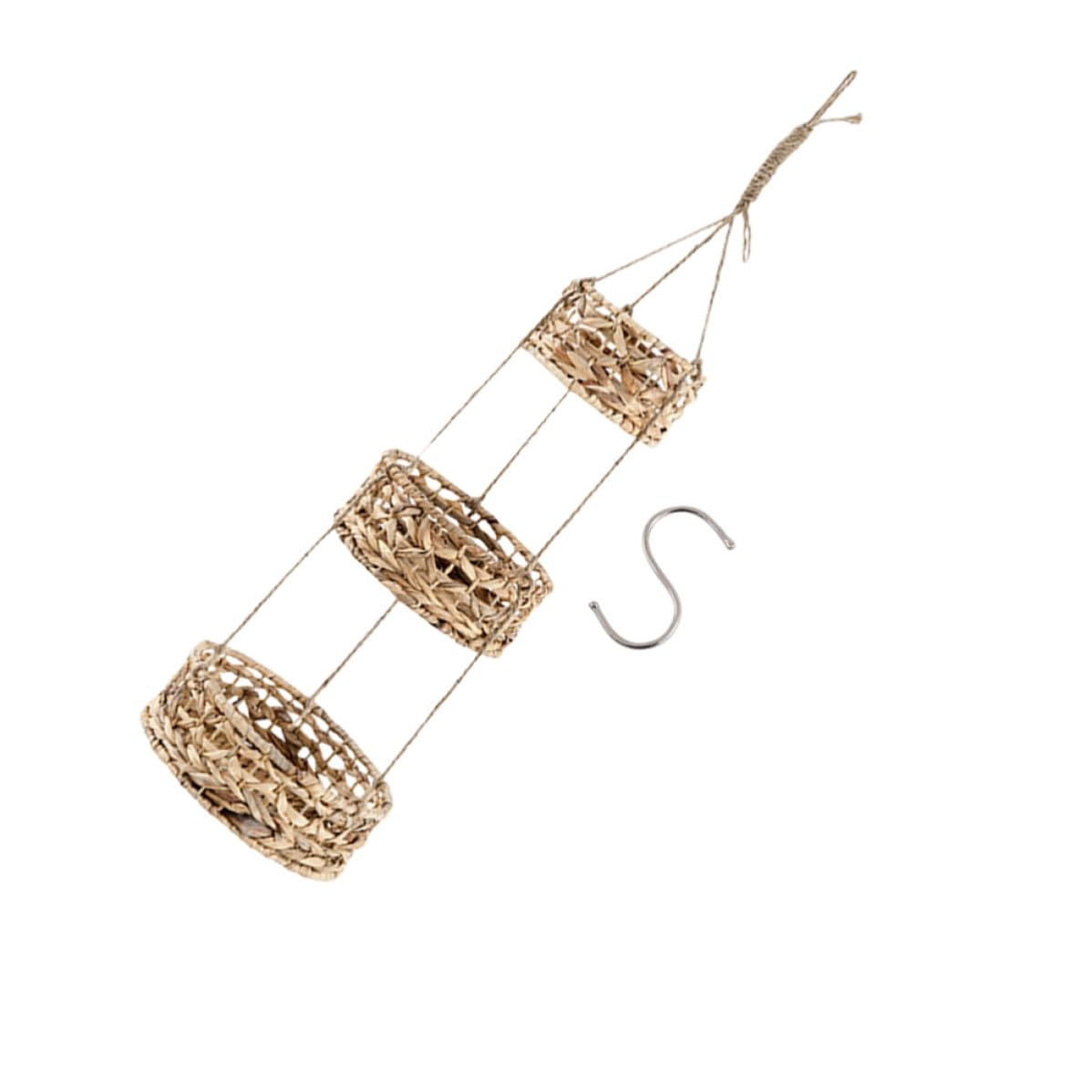 NUOBESTY Rattan Hängeblumenkorb für Garten und Dekoration, Braun