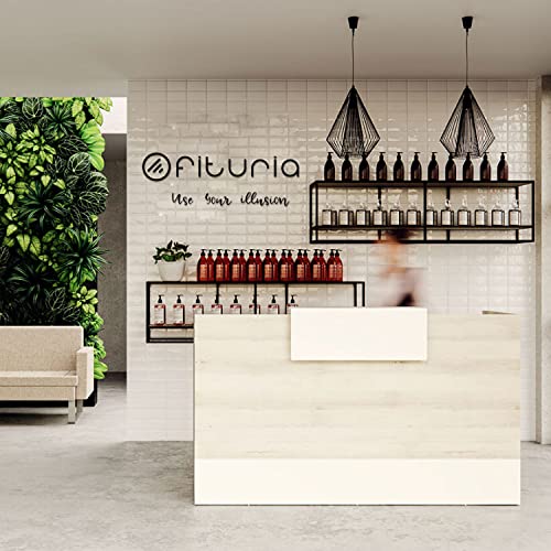 Designtisch für Empfang, Büro, Friseur, Geschäft usw. Schreibtischmöbel für den Empfang in verschiedenen Größen, Farbe Grau+Graphit - Ofiturie (1600 mm)