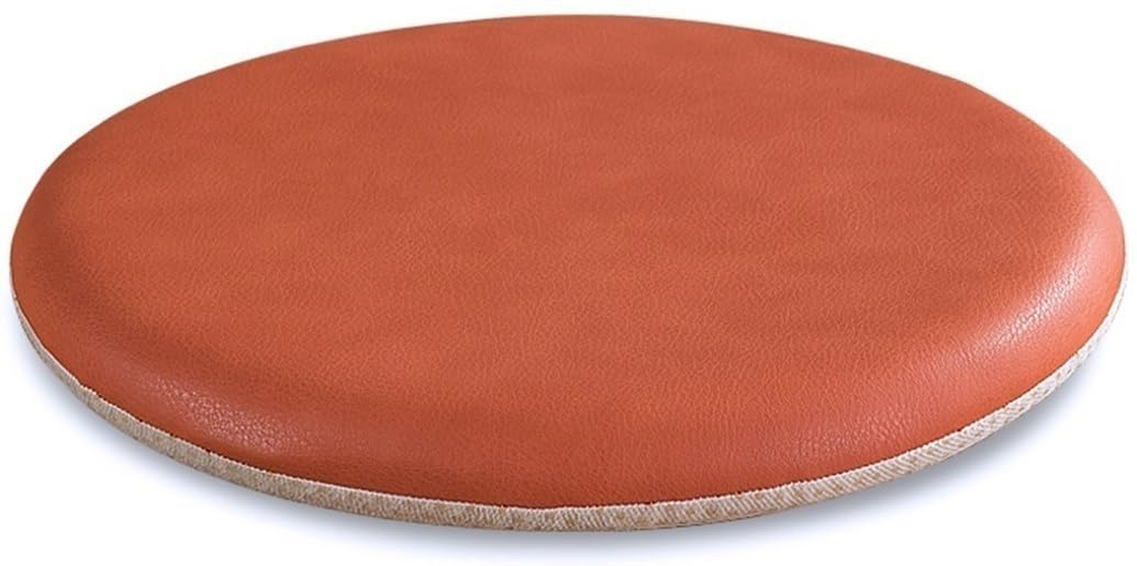 MOODMUSE Round Faux Leather Kitchen Chair Cushions,Round Seat Cushions Thick Non Slip Memory Foam Chair Pads For Chairs Dining Outdoor Indoor (Color : Orange, Size : 33cm/13inch)