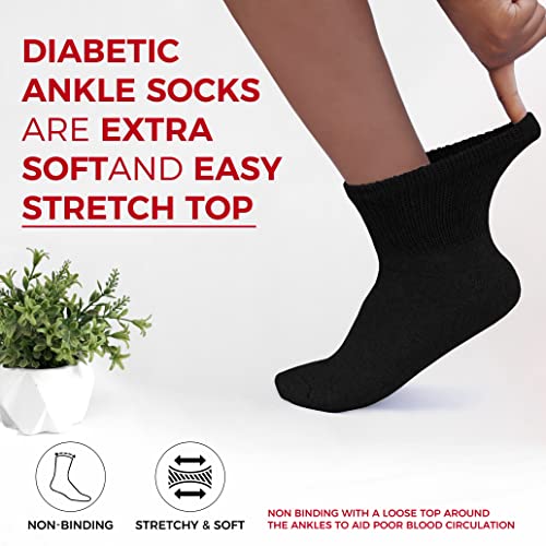 Diabetic Socks, Non-Binding Extra Wide Doctor Approved Cotton Socks for Men’s Women’s Big & Tall Size 13-15 Pack 12 Pairs2