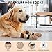 SCENEREAL Dog Socks to Prevent Licking Paws for Hot/Cold Pavement, Anti Slip Long Dog Grip Socks for Hardwood Floors, Dog Shoes Booties&Paw Protector for Small Medium Large Senior Dog, Khaki S