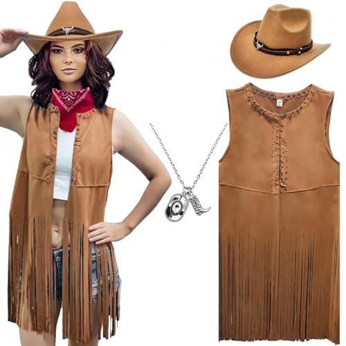 ATAMET Western Cowgirl Outfits for Women Cowgirl Fringe...