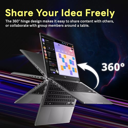 Image of ASUS Vivobook Flip 14 inch 2-in-1 WUXGA Touch Laptop, Intel Ultra 7 256V, 16GB LPDDR5, 3TB Storage (2TB SSD+1TB Docking Station), Intel Arc Graphics, Backlit Keyboard, Webcam, Wi-Fi 7, Win 11, Gray