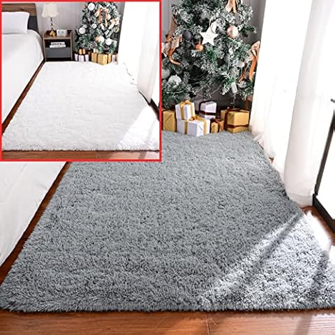 Maxsoft 4x5.9 Feet White Rug and 4x5.9 Feet Grey Rug Cover