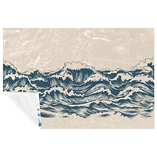 Couverture japonaise vagues douce pour des soirées cocooning chaleureuses - 2