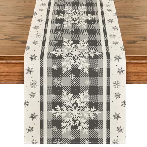 Artoid Mode Grey Buffalo Plaid Snowflakes...